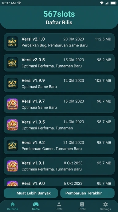 Riwayat Versi 567slots untuk Pengguna Android