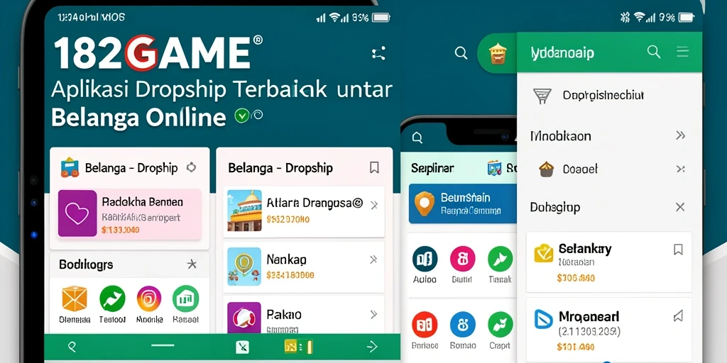 Tampilan utama aplikasi 182GAME yang memudahkan belanja dan dropship.