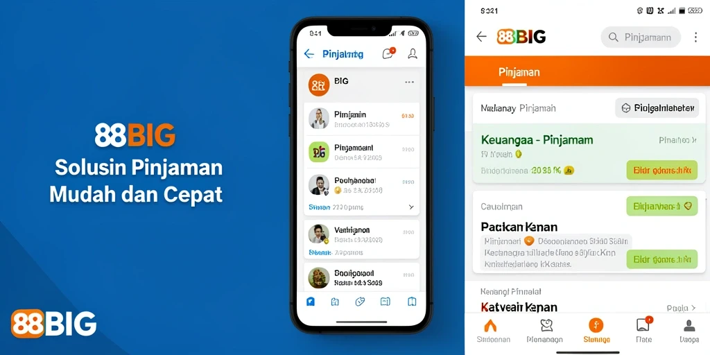 Antarmuka aplikasi 88BIG yang user-friendly untuk pinjaman cepat.