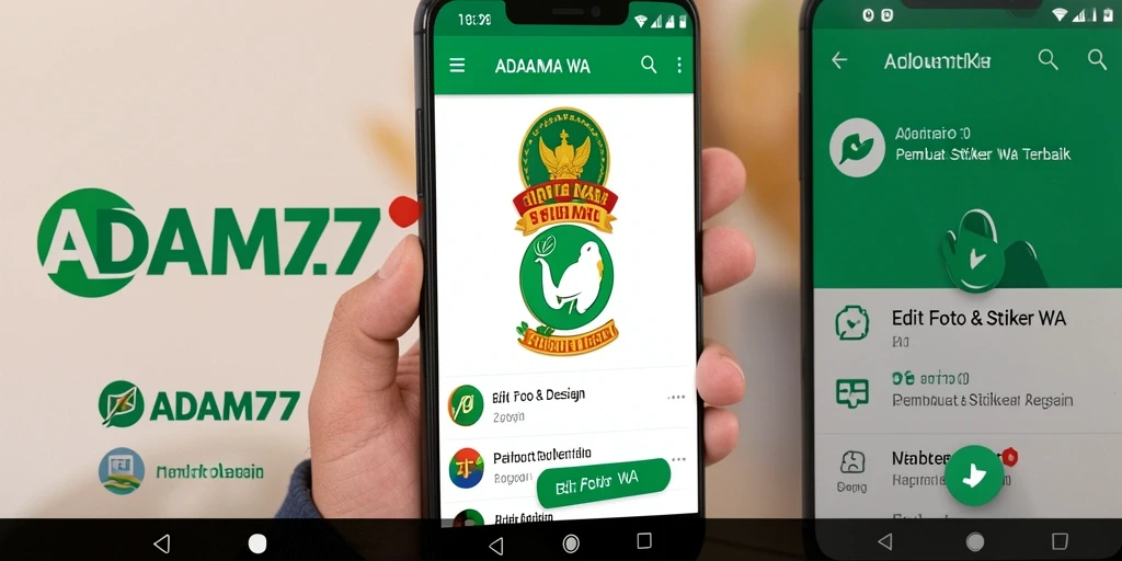 Tampilan antarmuka ADAM77 untuk pembuat stiker WA yang sederhana dan efektif.