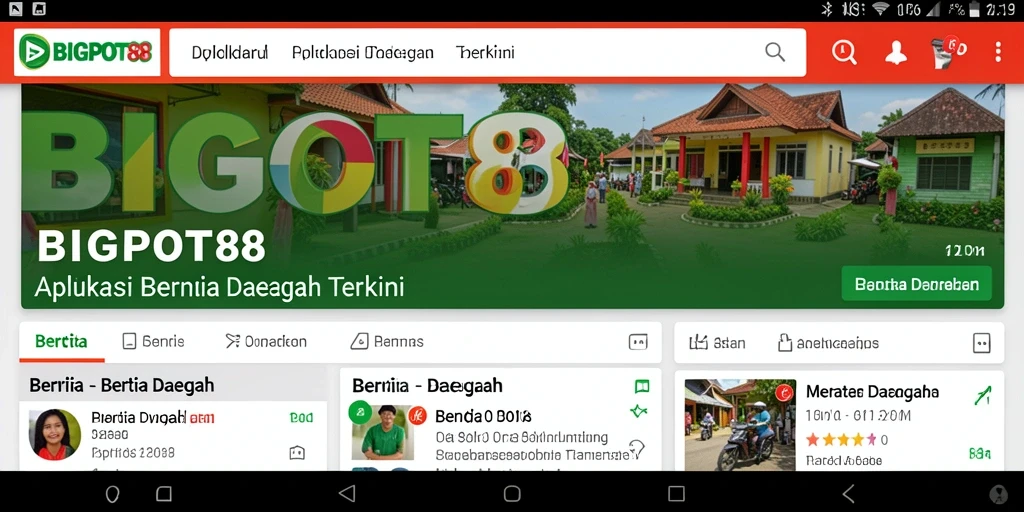 Antarmuka utama aplikasi BIGPOT88 yang informatif dan menarik.