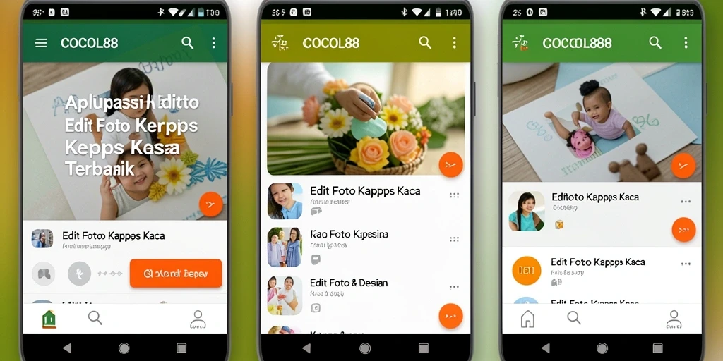 Tampilan antarmuka aplikasi COCOL88 untuk edit foto kertas kaca.