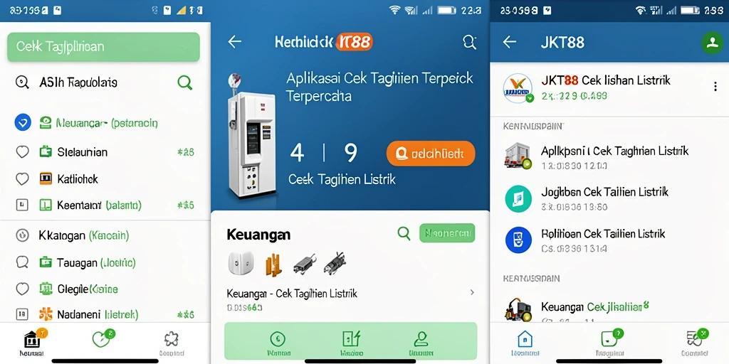 Tampilan antarmuka utama aplikasi Cek Tagihan Listrik JKT88.