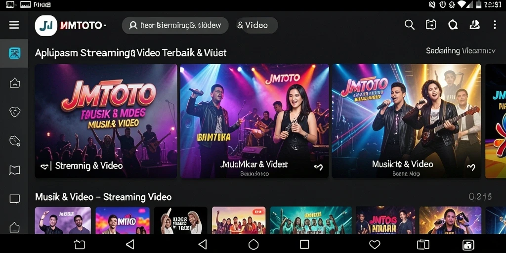 Antarmuka aplikasi JMTOTO yang intuitif untuk Streaming Video.