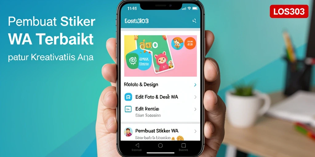 Antarmuka aplikasi LOS303 yang intuitif untuk pembuatan stiker WA.