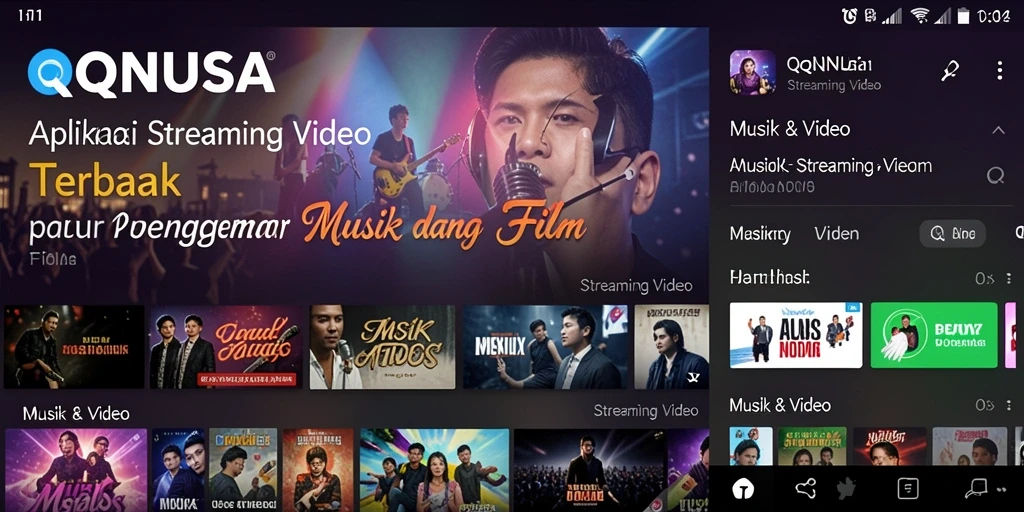 Antarmuka QQNUSA yang menarik untuk streaming video.