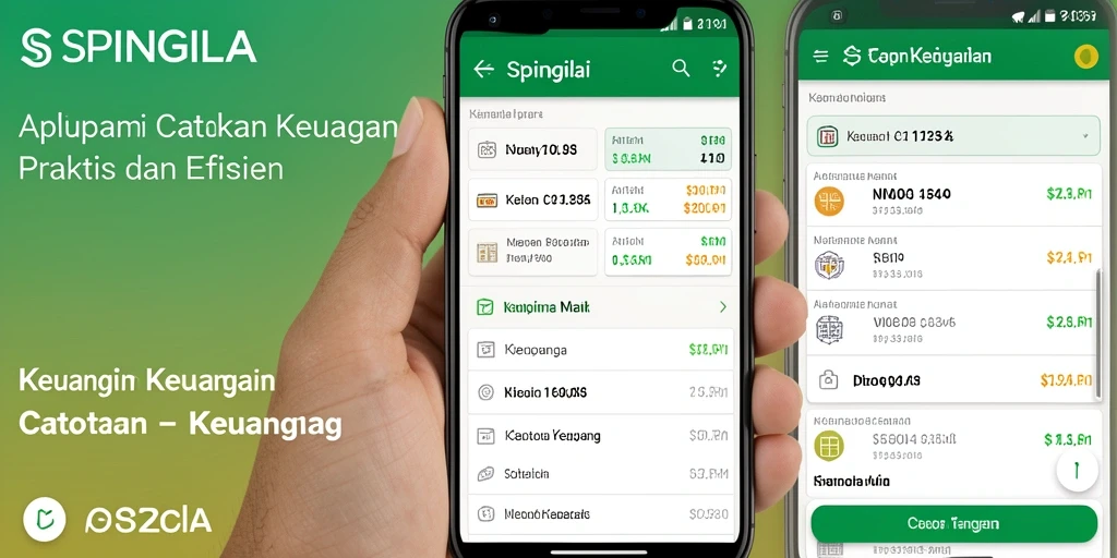 Tampilan antarmuka aplikasi SPINGILA untuk Catatan Keuangan.